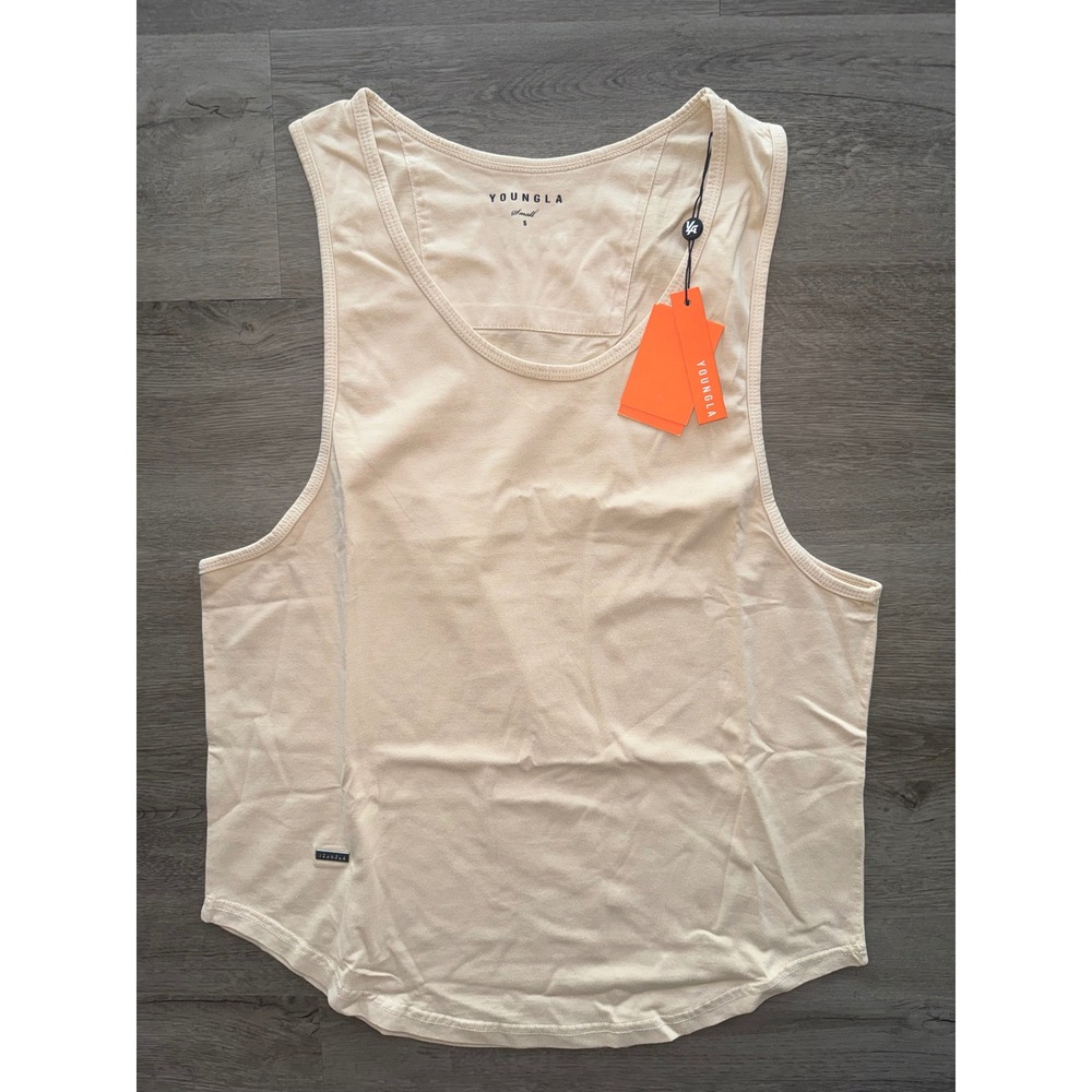 NWT YoungLA Men's Cream Muscle Tank Top, Small